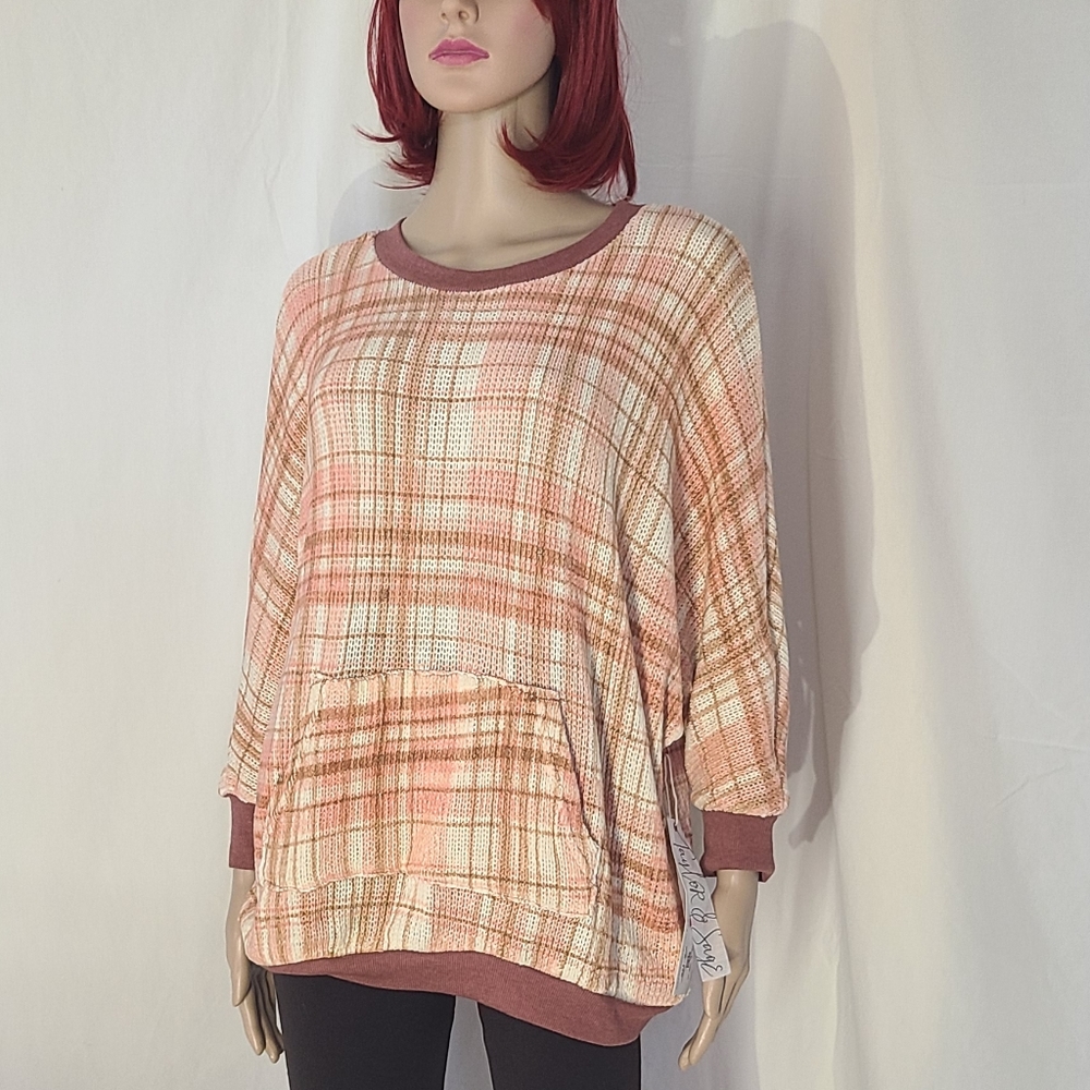 💥4/$20 TAYLOR & SAGE Soft Plaid Oversized Sweater NWT